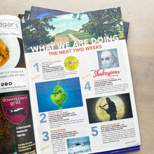 Load image into Gallery viewer, Feature spread in the 11th Hour magazine about events happening in Macon and Middle Georgia over the next two weeks.