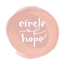 Load image into Gallery viewer, A circle of shades of pink with white lettering inside. The lettering says &quot;circle of hope&quot; where &quot;circle&quot; and &quot;hope&quot; are a hand drawn serif typography and &quot;of&quot; is a cursive monoline typography.
