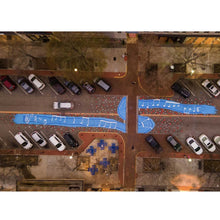 Load image into Gallery viewer, Aerial view of the completed crosswalk mural