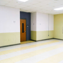 Load image into Gallery viewer, Before photo of white and yellow block colored wall