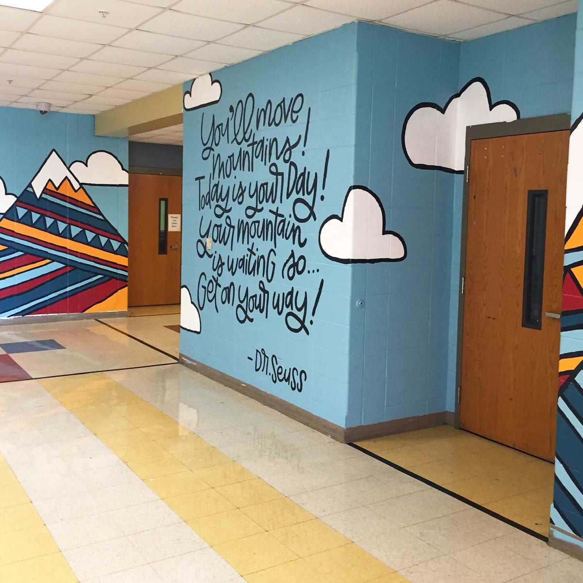 You’ll Move Mountains Mural – Mama Hawk Draws