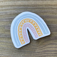 Load image into Gallery viewer, Pink, yellow, and blue rainbow magnet on wooden background