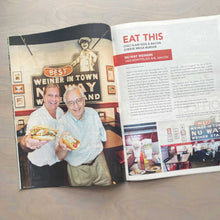 Load image into Gallery viewer, Owners of Nu Way Weiners showing off their favorite treats in a feature spread in 11th Hour magazine
