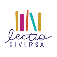 Load image into Gallery viewer, Design with text &quot;lectio diversa&quot; in navy blue with yellow, pink, orange and blue lines above on white background
