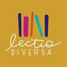 Load image into Gallery viewer, Design with text &quot;lectio diversa&quot; in navy blue with yellow, pink, orange and blue lines above on yellow background
