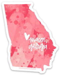 Pink Georgia 3x2in Sticker