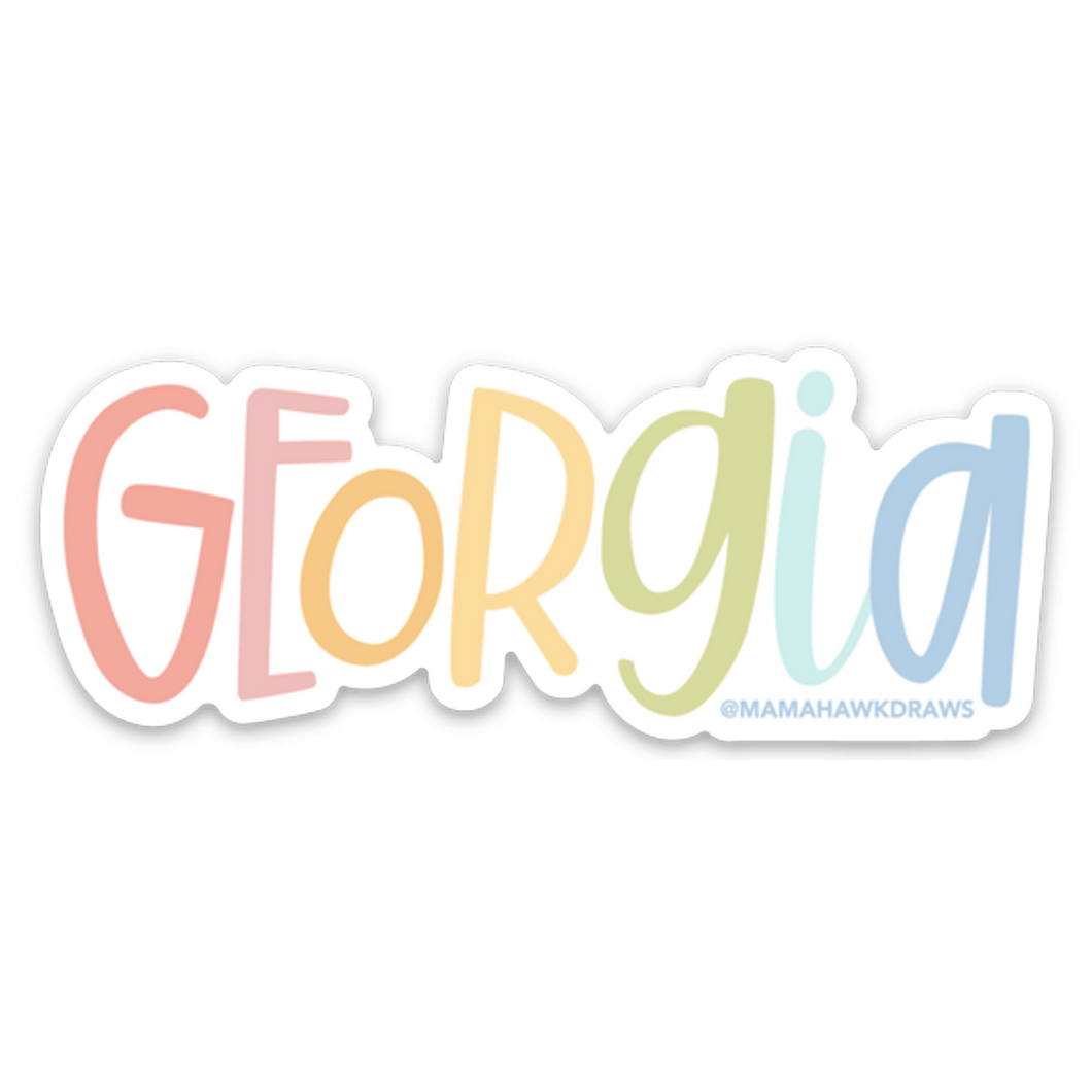 Colorful Georgia 3.5x1.5in Sticker